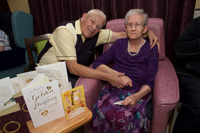 IMG 6063 
 Andy and Sadie Walker who celebrated their Golden Wedding Anniversary in Owen Mor Care Centre, Culmore Road. (Photo - Tom Heaney, nwpresspics)