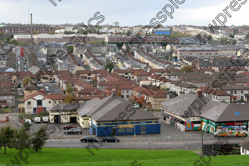 BOGSIDE, DERRY 1 
 View of Bogside, from Derry Walls. (Photo - Tom Heaney, nwpresspics) 
 Keywords: Bogside