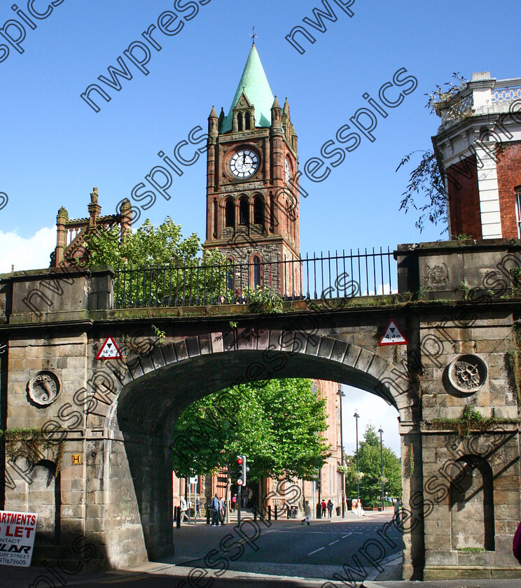 GUILDHALL SHIPQUAY GATE, DERRY copy 
 The Guildhall, Derry, in the foreground Shipqay Gate, Derry Walls. (Photo - Tom Heaney, nwpresspics) 
 Keywords: Guildhall
Derry Walls
Shipquay Street